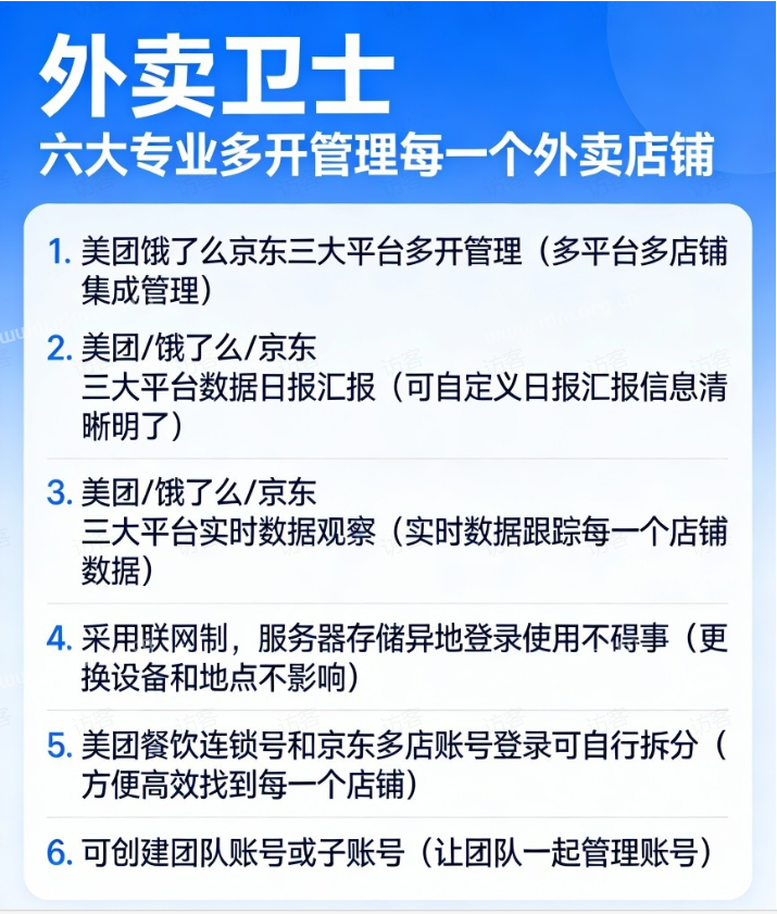外卖卫士绑定多店，可以管理店铺吗？ - 外卖社